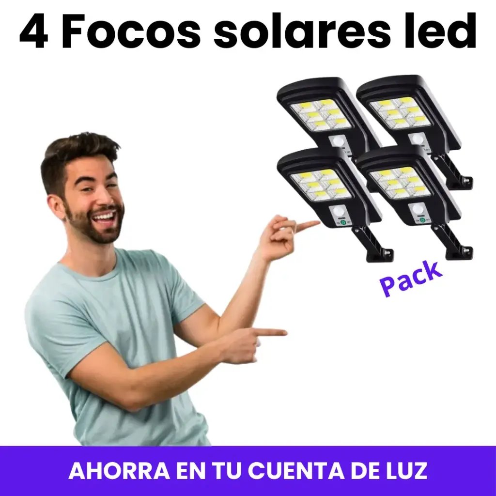 Pack 4 focos solares promax